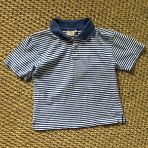 Luigi Kids Boy's Blue & White Stripe Polo Short Sleeve Shirt Size 5